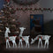 vidaXL - Rendierfamilie - Kerstmis - koudwit - 270x7x90 - cm - mesh - wit