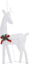 vidaXL - Rendierfamilie - Kerstmis - koudwit - 270x7x90 - cm - mesh - wit