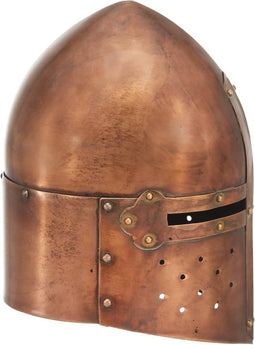 vidaXL Ridderhelm middeleeuws replica LARP staal koperkleurig