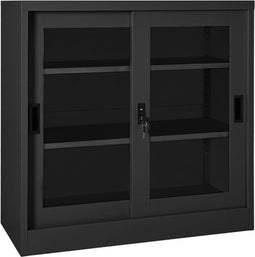 vidaXL - Roldeurkast - 90x40x90 - cm - staal - antracietkleurig