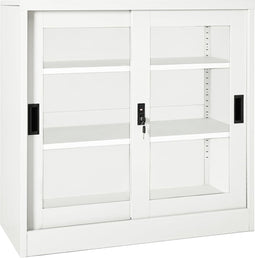 vidaXL - Roldeurkast - 90x40x90 - cm - staal - wit