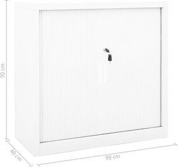 vidaXL - Roldeurkast - 90x40x90 - cm - staal - wit