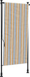 vidaXL - Rolgordijn - voor - buiten - 100x270 - cm - stof - en - staal - geel - en - wit