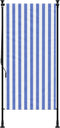vidaXL - Rolgordijn - voor - buiten - 100x270 - cm - stof - en - staal - blauw - en - wit