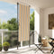 vidaXL - Rolgordijn - voor - buiten - 100x270 - cm - stof - en - staal - geel - en - wit