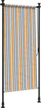 vidaXL - Rolgordijn - voor - buiten - 100x270 - cm - stof - en - staal - geel - en - wit