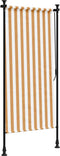 vidaXL - Rolgordijn - voor - buiten - 100x270 - cm - stof - en - staal - oranje - en - wit