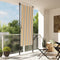 vidaXL - Rolgordijn - voor - buiten - 120x270 - cm - stof - en - staal - geel - en - wit