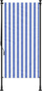 vidaXL - Rolgordijn - voor - buiten - 120x270 - cm - stof - en - staal - blauw - en - wit