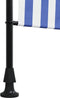 vidaXL - Rolgordijn - voor - buiten - 120x270 - cm - stof - en - staal - blauw - en - wit
