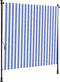 vidaXL - Rolgordijn - voor - buiten - 150x270 - cm - stof - en - staal - blauw - en - wit