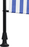 vidaXL - Rolgordijn - voor - buiten - 150x270 - cm - stof - en - staal - blauw - en - wit