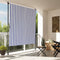vidaXL - Rolgordijn - voor - buiten - 150x270 - cm - stof - en - staal - blauw - en - wit