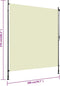 vidaXL - Rolgordijn - voor - buiten - 200x270 - cm - crème