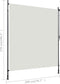 vidaXL - Rolgordijn - voor - buiten - 200x270 - cm - crème