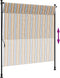 vidaXL - Rolgordijn - voor - buiten - 200x270 - cm - stof - en - staal - geel - en - wit
