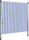 vidaXL - Rolgordijn - voor - buiten - 200x270 - cm - stof - en - staal - blauw - en - wit