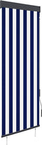 vidaXL - Rolgordijn - voor - buiten - 60x250 - cm - blauw - en - wit