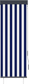 vidaXL - Rolgordijn - voor - buiten - 60x250 - cm - blauw - en - wit