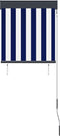 vidaXL - Rolgordijn - voor - buiten - 60x250 - cm - blauw - en - wit