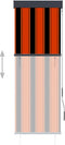vidaXL - Rolgordijn - voor - buiten - 60x250 - cm - oranje - en - bruin