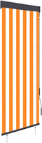 vidaXL - Rolgordijn - voor - buiten - 60x250 - cm - wit - en - oranje