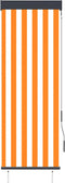 vidaXL - Rolgordijn - voor - buiten - 60x250 - cm - wit - en - oranje