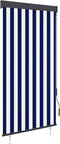 vidaXL - Rolgordijn - voor - buiten - 80x250 - cm - blauw - en - wit