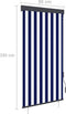 vidaXL - Rolgordijn - voor - buiten - 80x250 - cm - blauw - en - wit