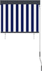 vidaXL - Rolgordijn - voor - buiten - 80x250 - cm - blauw - en - wit