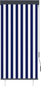 vidaXL - Rolgordijn - voor - buiten - 80x250 - cm - blauw - en - wit