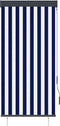 vidaXL - Rolgordijn - voor - buiten - 80x250 - cm - blauw - en - wit