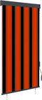 vidaXL - Rolgordijn - voor - buiten - 80x250 - cm - oranje - en - bruin