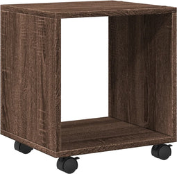 vidaXL - Rolkast - 37x33x42,5 - cm - bewerkt - hout - bruin - eikenkleurig