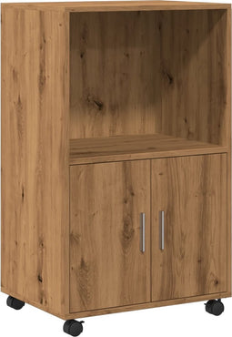 vidaXL - Rolkast - 55x40x91 - cm - bewerkt - hout - artisanaal - eikenkleurig