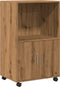 vidaXL - Rolkast - 55x40x91 - cm - bewerkt - hout - artisanaal - eikenkleurig