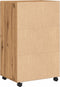 vidaXL - Rolkast - 55x40x91 - cm - bewerkt - hout - artisanaal - eikenkleurig