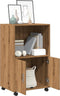 vidaXL - Rolkast - 55x40x91 - cm - bewerkt - hout - artisanaal - eikenkleurig