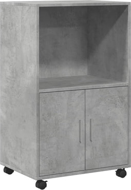 vidaXL - Rolkast - 55x40x91 - cm - bewerkt - hout - betongrijs