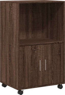vidaXL - Rolkast - 55x40x91 - cm - bewerkt - hout - bruin - eikenkleurig