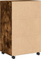 vidaXL - Rolkast - 55x40x91 - cm - bewerkt - hout - gerookt - eikenkleurig