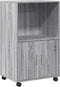 vidaXL - Rolkast - 55x40x91 - cm - bewerkt - hout - grijs - sonoma - eikenkleurig