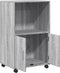 vidaXL - Rolkast - 55x40x91 - cm - bewerkt - hout - grijs - sonoma - eikenkleurig