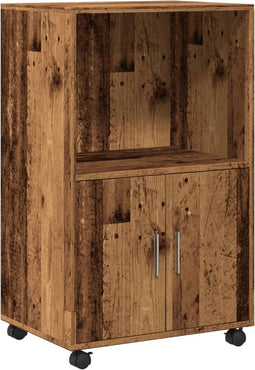 vidaXL - Rolkast - 55x40x91 - cm - bewerkt - hout - oud - houtkleurig