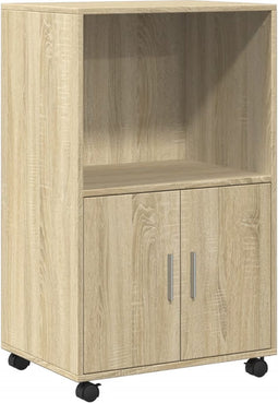 vidaXL - Rolkast - 55x40x91 - cm - bewerkt - hout - sonoma - eikenkleurig