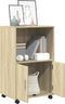 vidaXL - Rolkast - 55x40x91 - cm - bewerkt - hout - sonoma - eikenkleurig