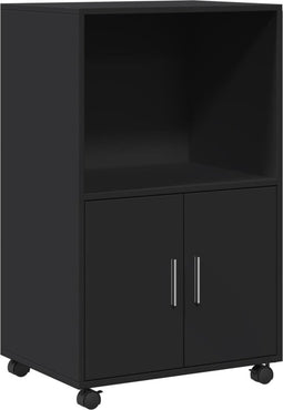 vidaXL - Rolkast - 55x40x91 - cm - bewerkt - hout - zwart