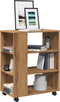vidaXL - Rolkast - 60x35x75 - cm - bewerkt - hout - artisanaal - eikenkleurig