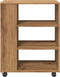 vidaXL - Rolkast - 60x35x75 - cm - bewerkt - hout - artisanaal - eikenkleurig