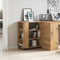vidaXL - Rolkast - 60x35x75 - cm - bewerkt - hout - artisanaal - eikenkleurig